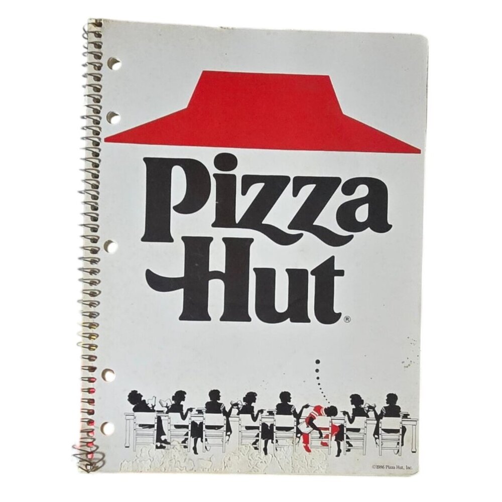 1986 Pizza Hut Spiral Notebook Vintage Restaurant Food Collectible AS IS